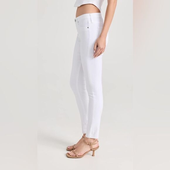 AG Adriano Goldschmied THE LEGGING ANKLE Super Skinny Jeans in White Raw Hem - Picture 11 of 16